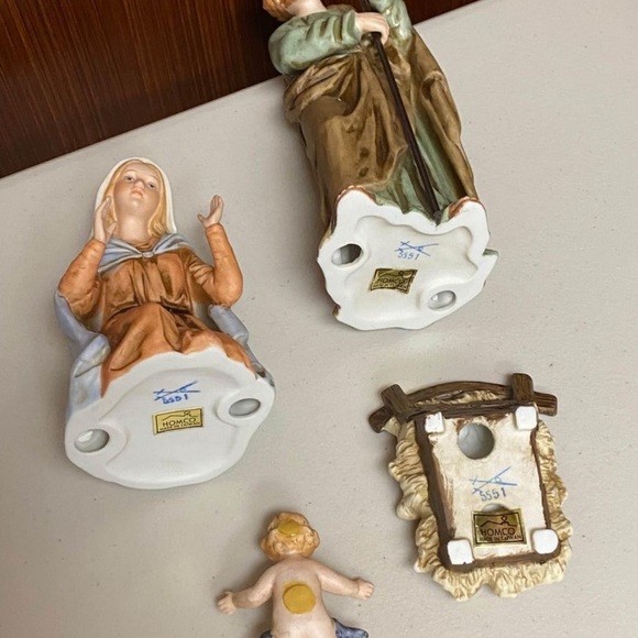 Home interiors vintage porcelain Christmas Nativity Set figurines - Picture 4 of 8